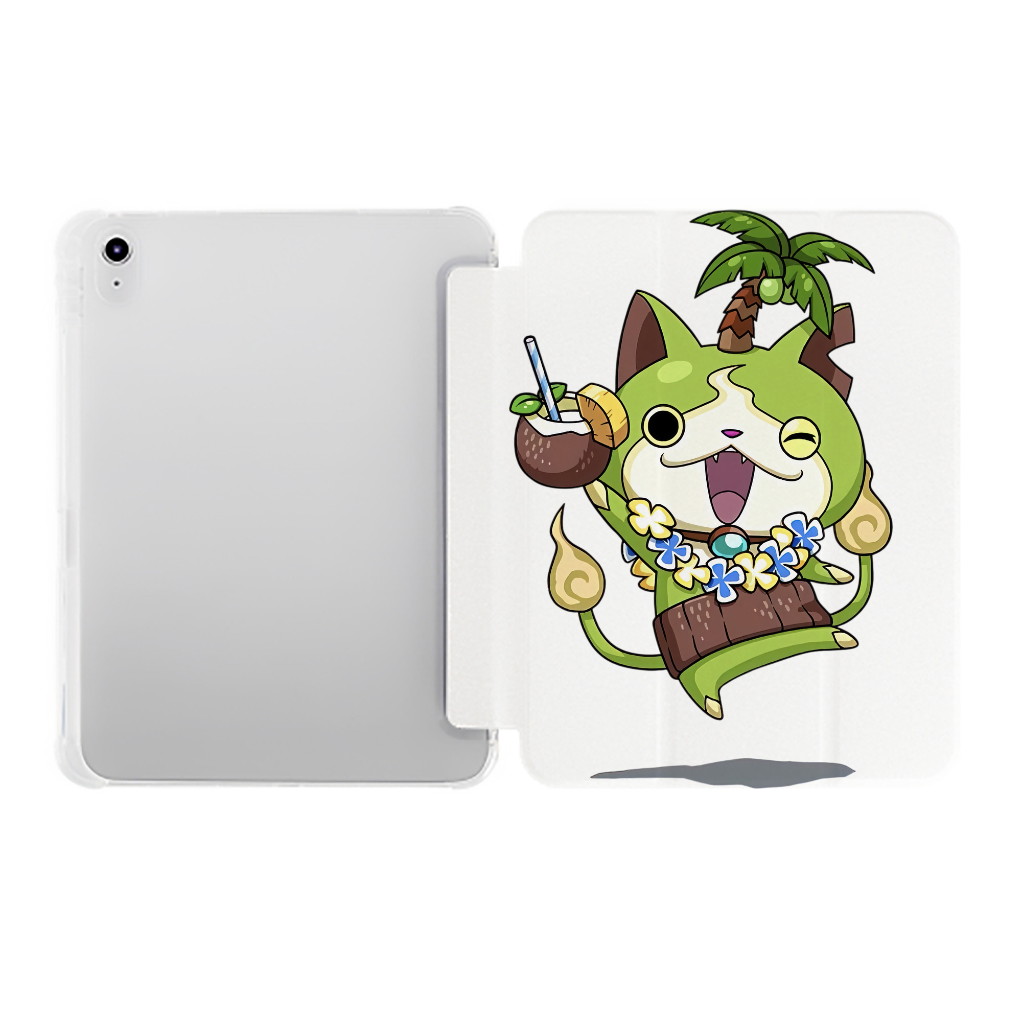 （画像用） 妖怪ウォッチ Yo-kai Watch IPad ケース ペン収納付き 三つ折りスタンド PUレザー×シリコン 対応機種9.5/10.5/10.9インチ